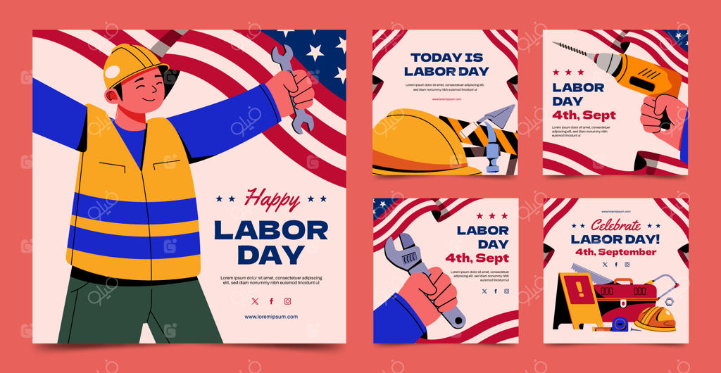 پست اینستاگرام روز کارگر با طراحی دستی