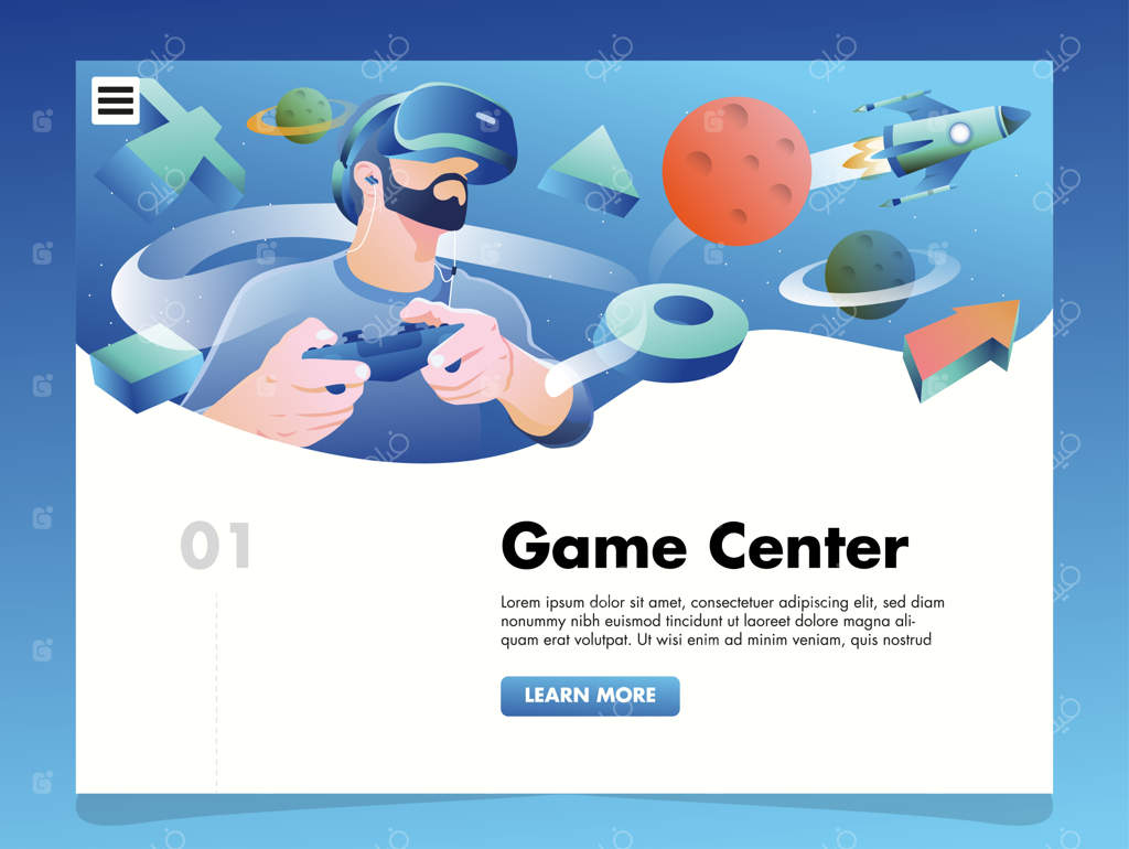 تصویرسازی واقعیت مجازی برای قالب صفحه فرود