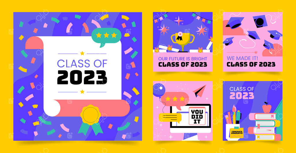 قالب طراحی فلت برای فارغ‌التحصیلی