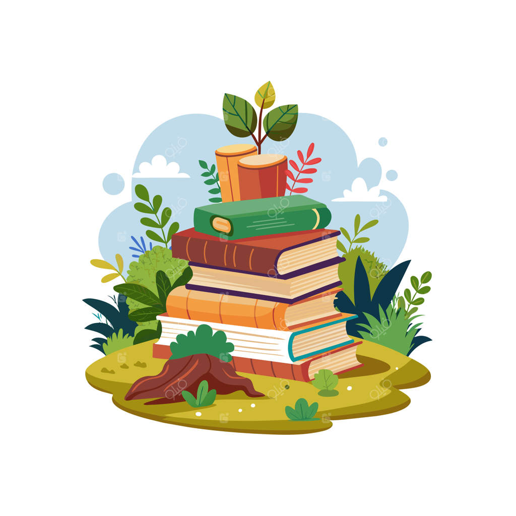 مفهوم تصویرسازی وکتور از دسته‌ای کتاب‌ها