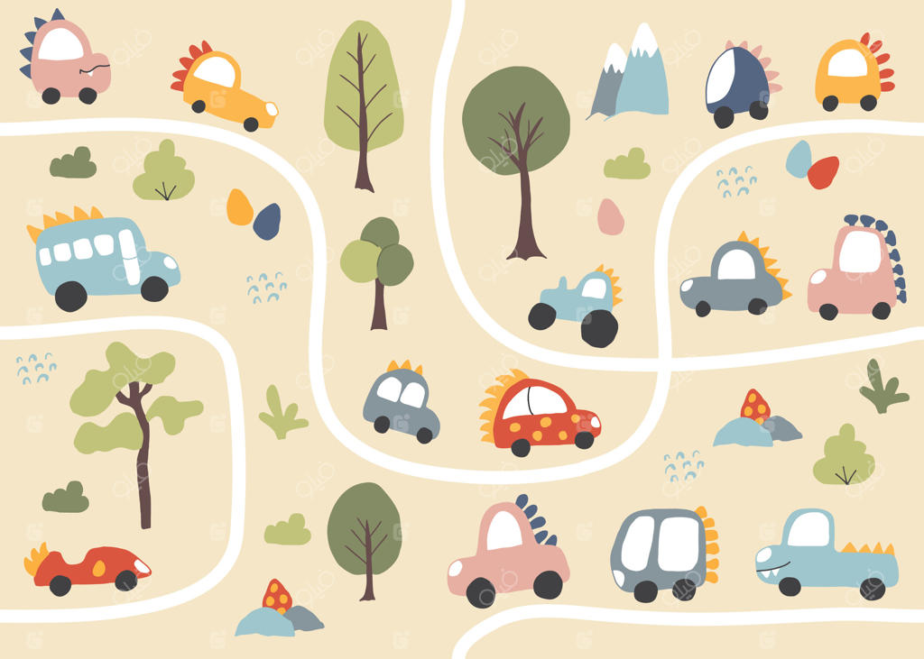 مجموعه وسایل نقلیه ماقبل تاریخ بامزه با طرح هیولا و کامیون