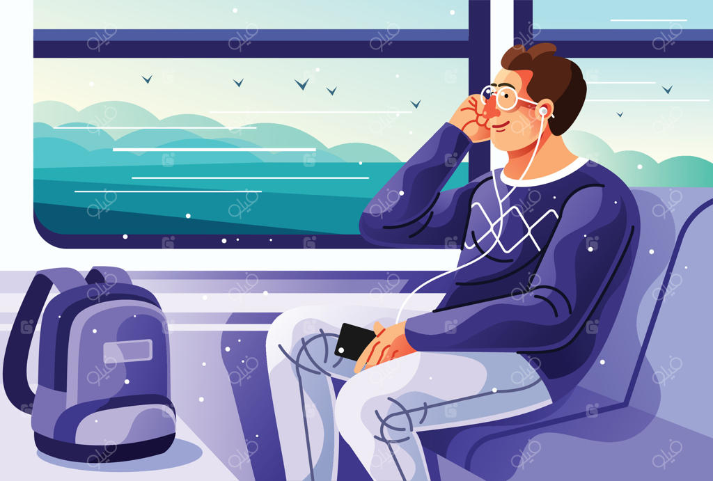 تصویرسازی مرد در قطار