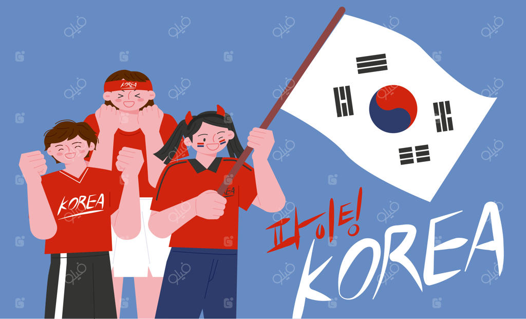 تیم تشویق شیاطین سرخ با لباس‌های قرمز برای مسابقه فوتبال شادی می‌کنند و پرچم‌ها را تکان می‌دهند.