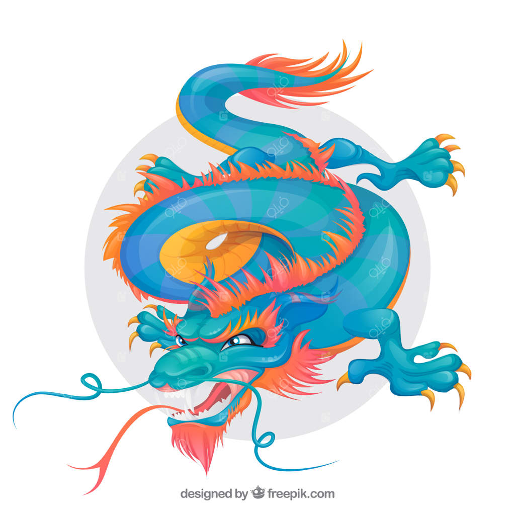 اژدهای سنتی چینی دست‌کشیده