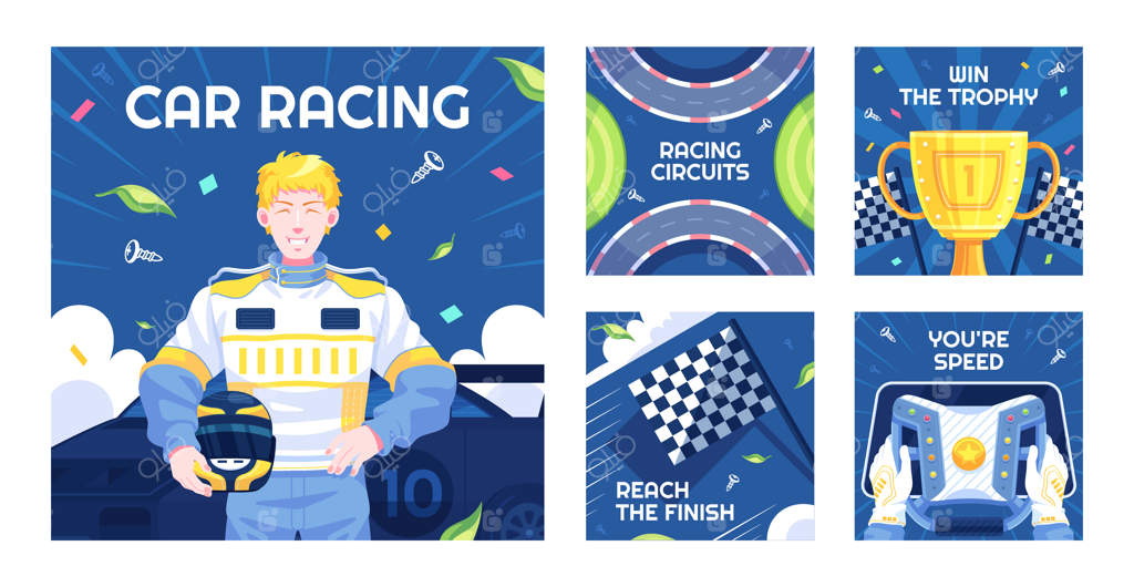 مجموعه پست‌های اینستاگرامی برای مسابقات رالی