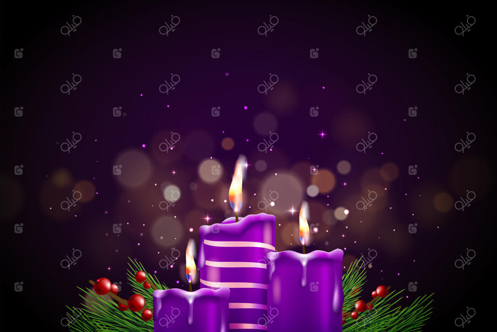 پس‌زمینه شمع‌های بنفش واقعی