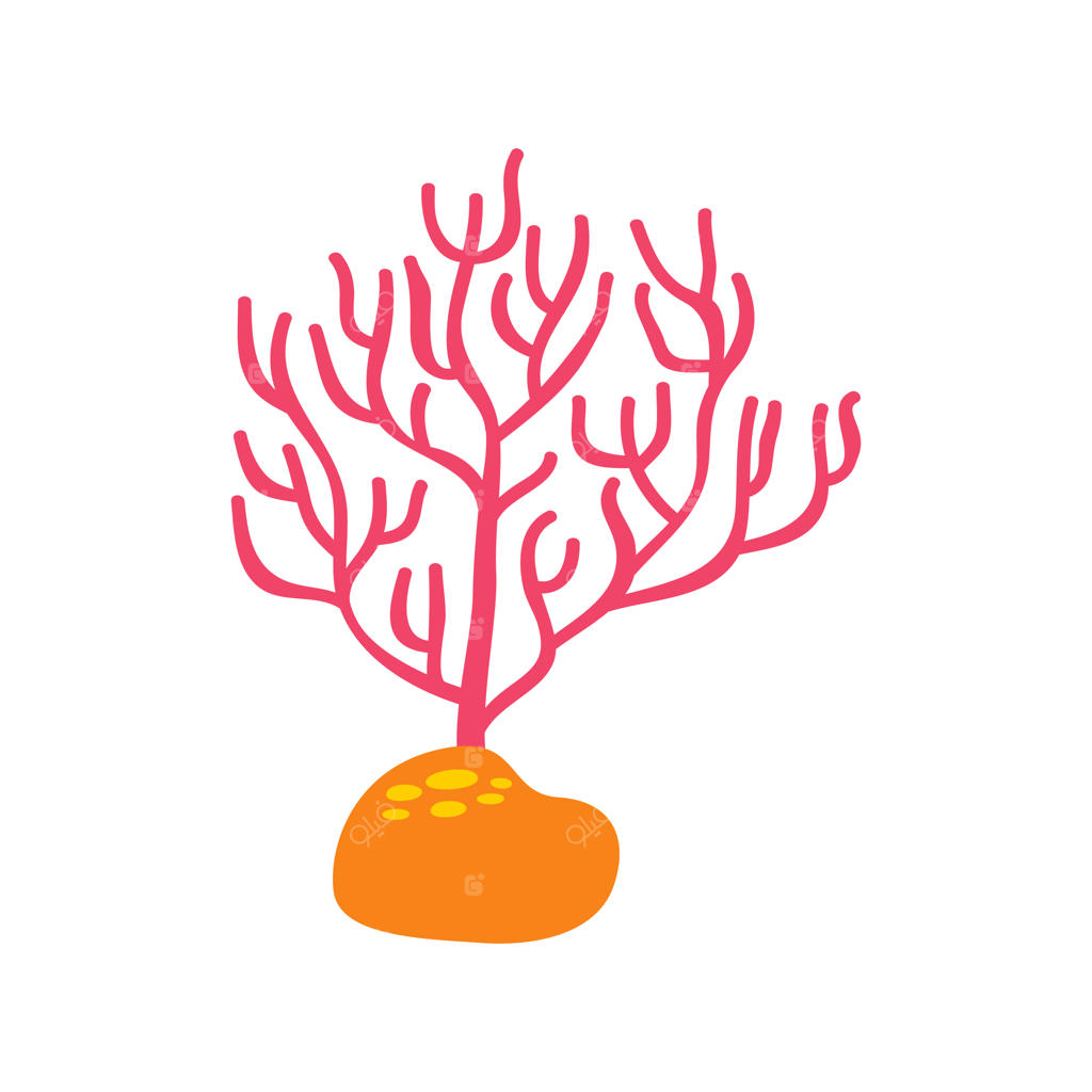 تصویرسازی وکتور مرجان کارتونی ایزوله شده در پس‌زمینه سفید