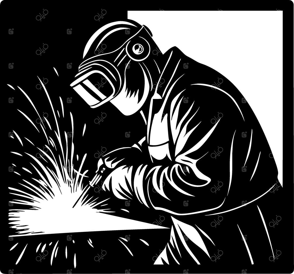 جوشکار در حال کار و خلق جرقه‌ها؛ نماد نیروی کار ماهر و استادکاری