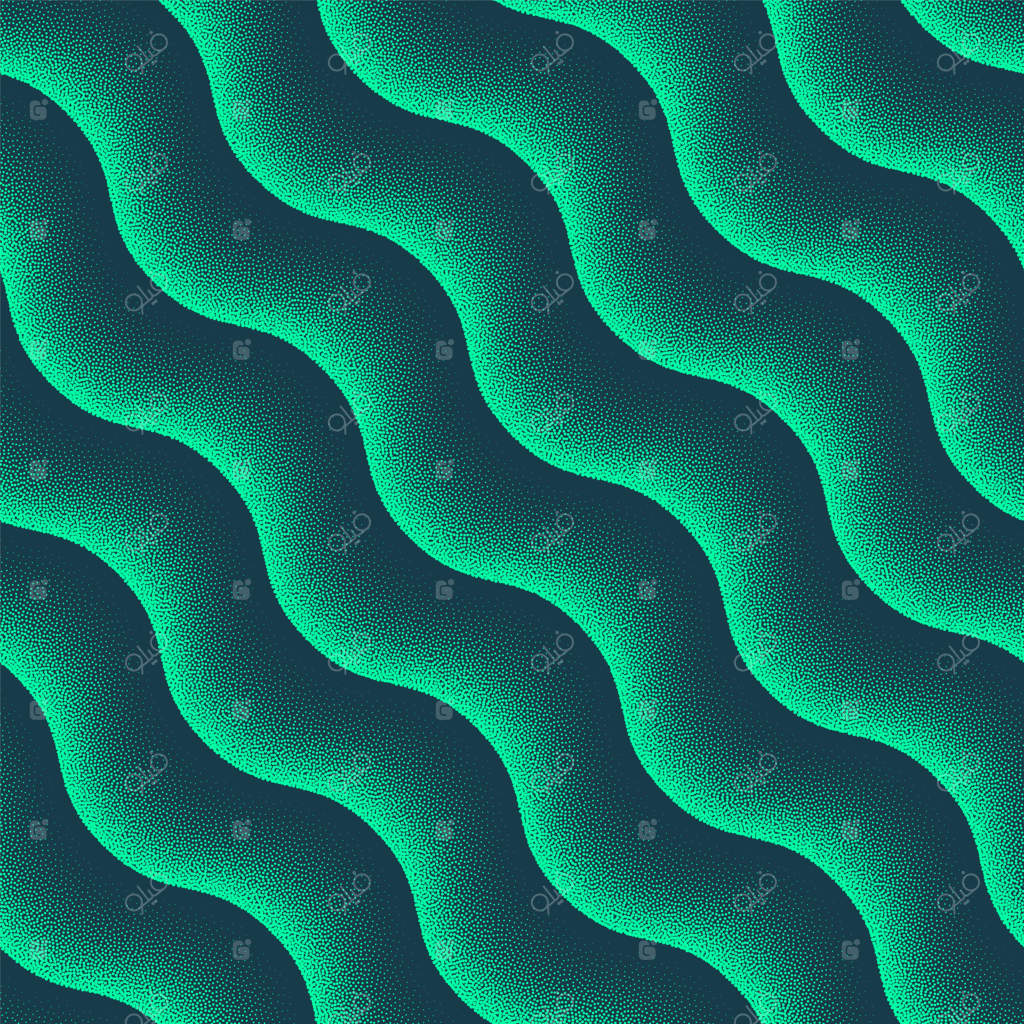 پترن موجی هیپنوتیک پویا و یک‌پارچه با آبستنی زنده فیروزه‌ای مدرن