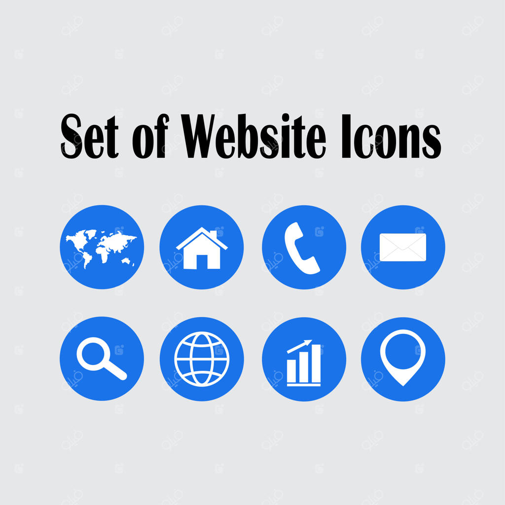 مجموعه تصویرسازی وکتور آیکون‌های وب‌سایت، سری اول