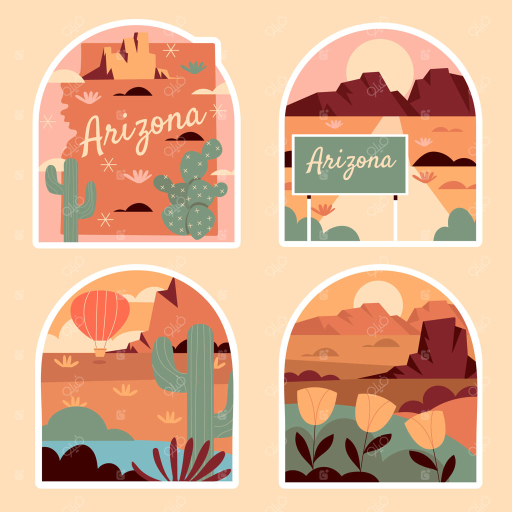 مجموعه استیکرهای طراحی تخت آریزونا
