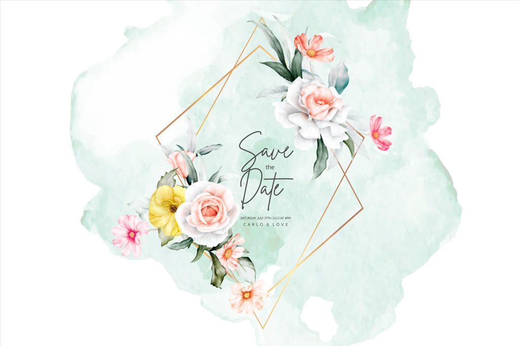 قاب گل‌های آبرنگی زیبا