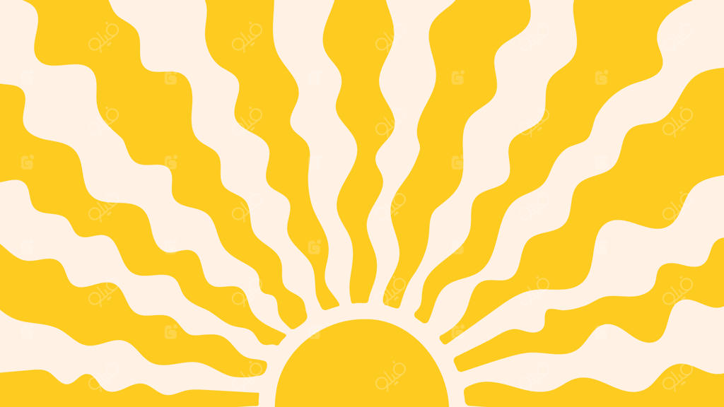 طرح‌های دستی و انتزاعی خورشید با سبک هنری کودکانه و مد روز در پس‌زمینه آفتابی