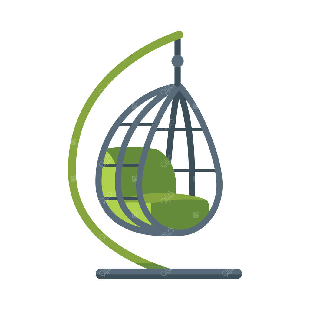 تصویری از طراحی مدرن مبلمان باغ: صندلی آویزی با قاب ویژه