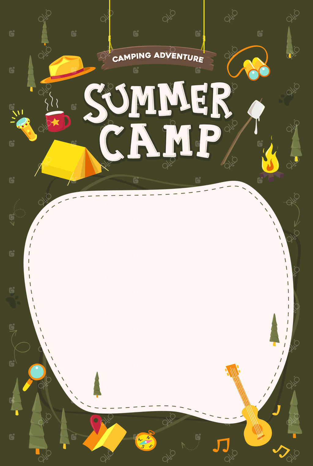 ماجراجویی هیجان‌انگیز در اردوگاه تابستانی برای کودکان Pro Vector