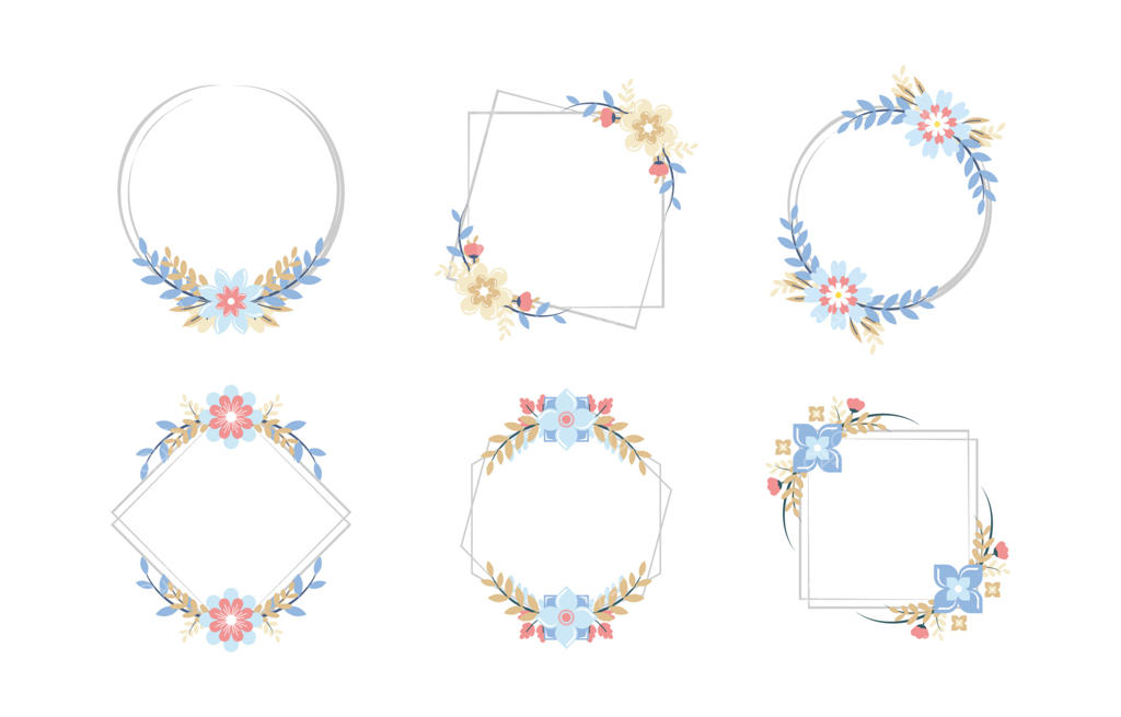 مجموعه قاب‌های تزئینی گلدار