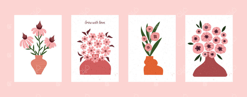 نقاشی‌های گل زیبا برای دکوراسیون خانه شما: وکتور حرفه‌ای