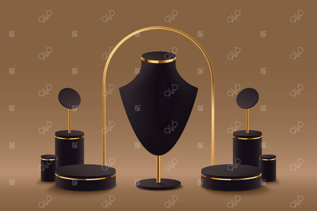 سکو نمایش جواهرات سه‌بعدی واقع‌گرایانه