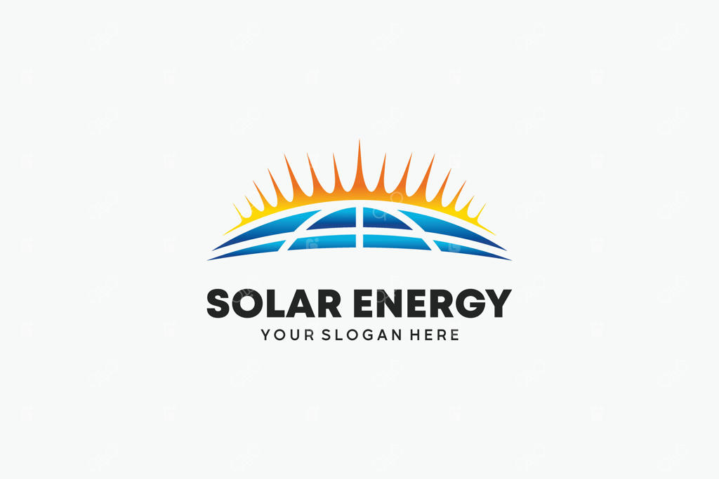 قالب طراحی لوگو برای فناوری پنل‌های انرژی خورشیدی