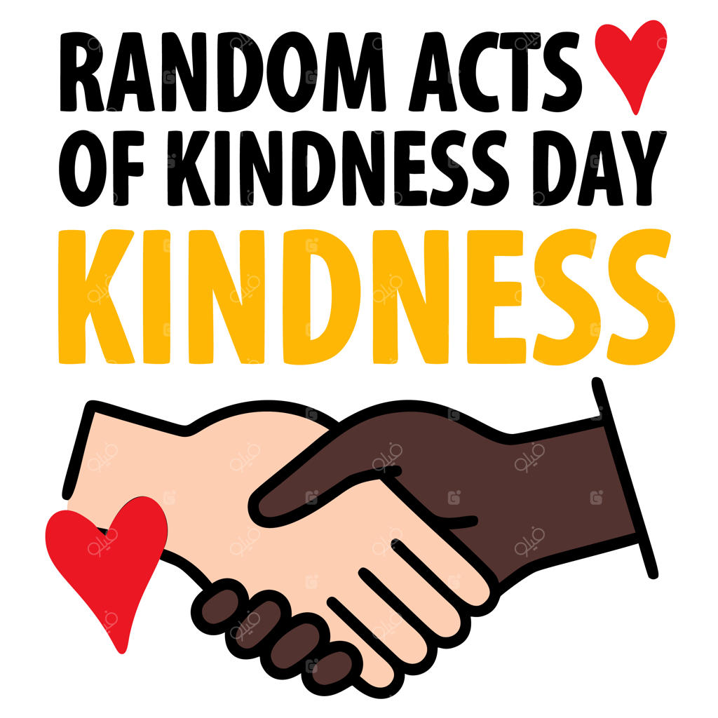 مفهوم روز مهربانی با نماد دست دادن و قلب