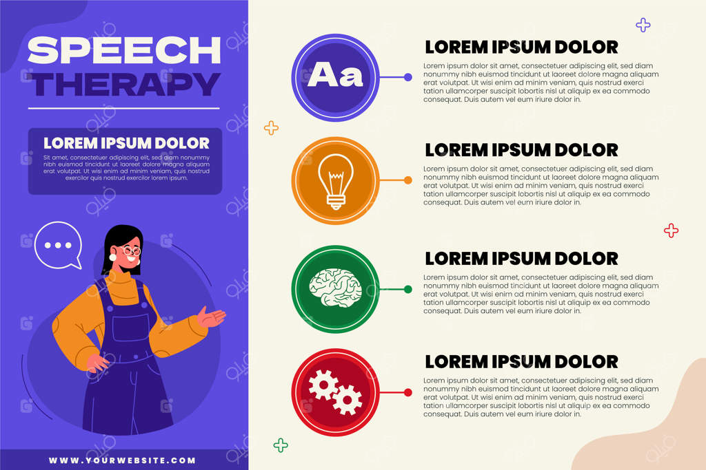 اینفوگرافیک گفتاردرمانی دستی طراحی شده