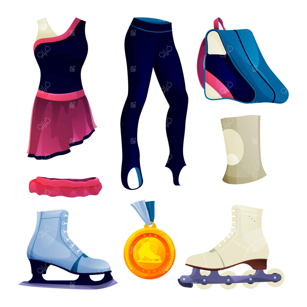 مجموعه تجهیزات اسکیت روی یخ یا اسکیت نمایشی