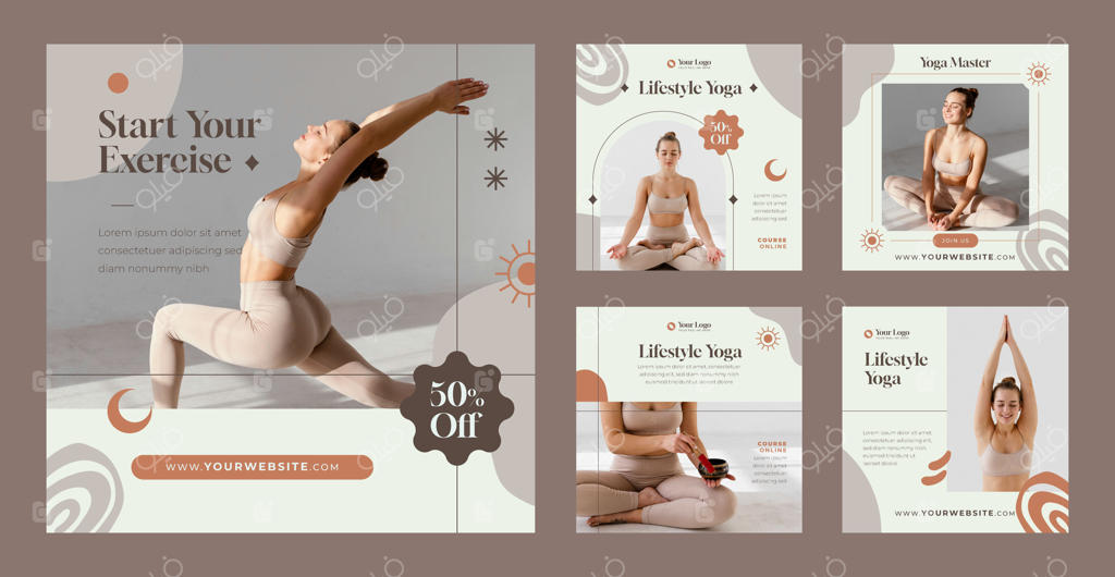 مجموعه پست‌های اینستاگرام برای خلوت یوگا و اسپا