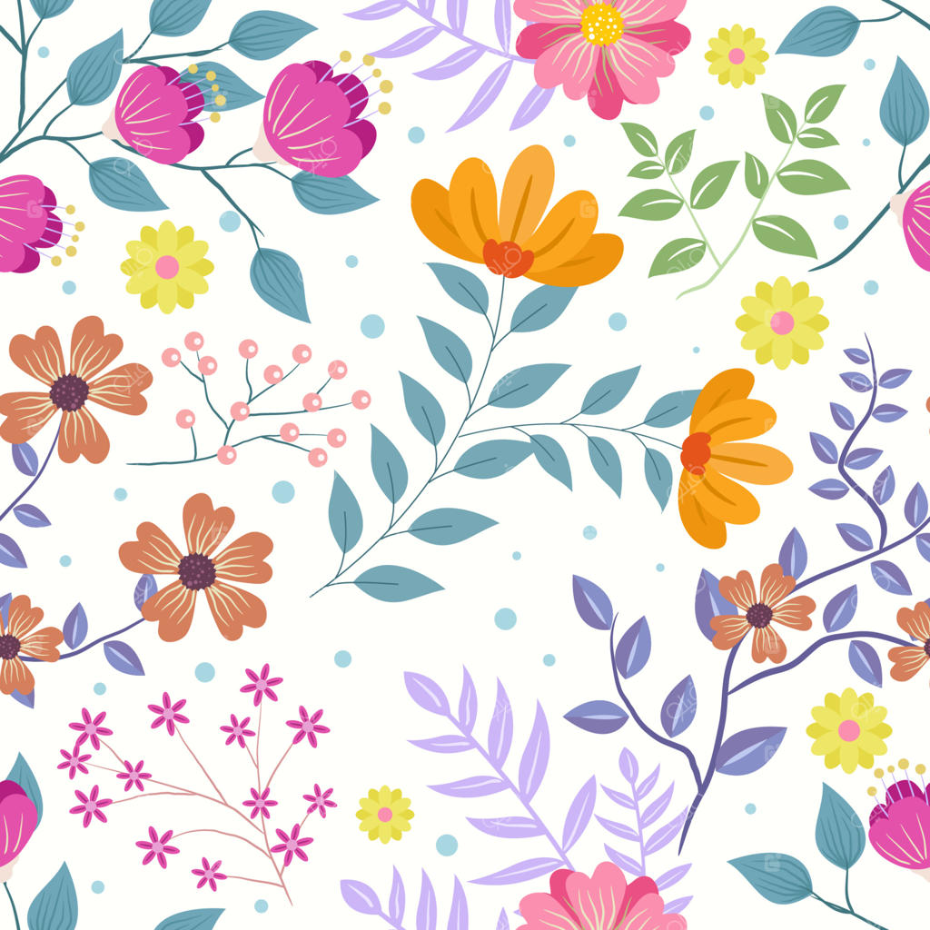 زمینه پترن بی‌وقفه گل‌های بهاری