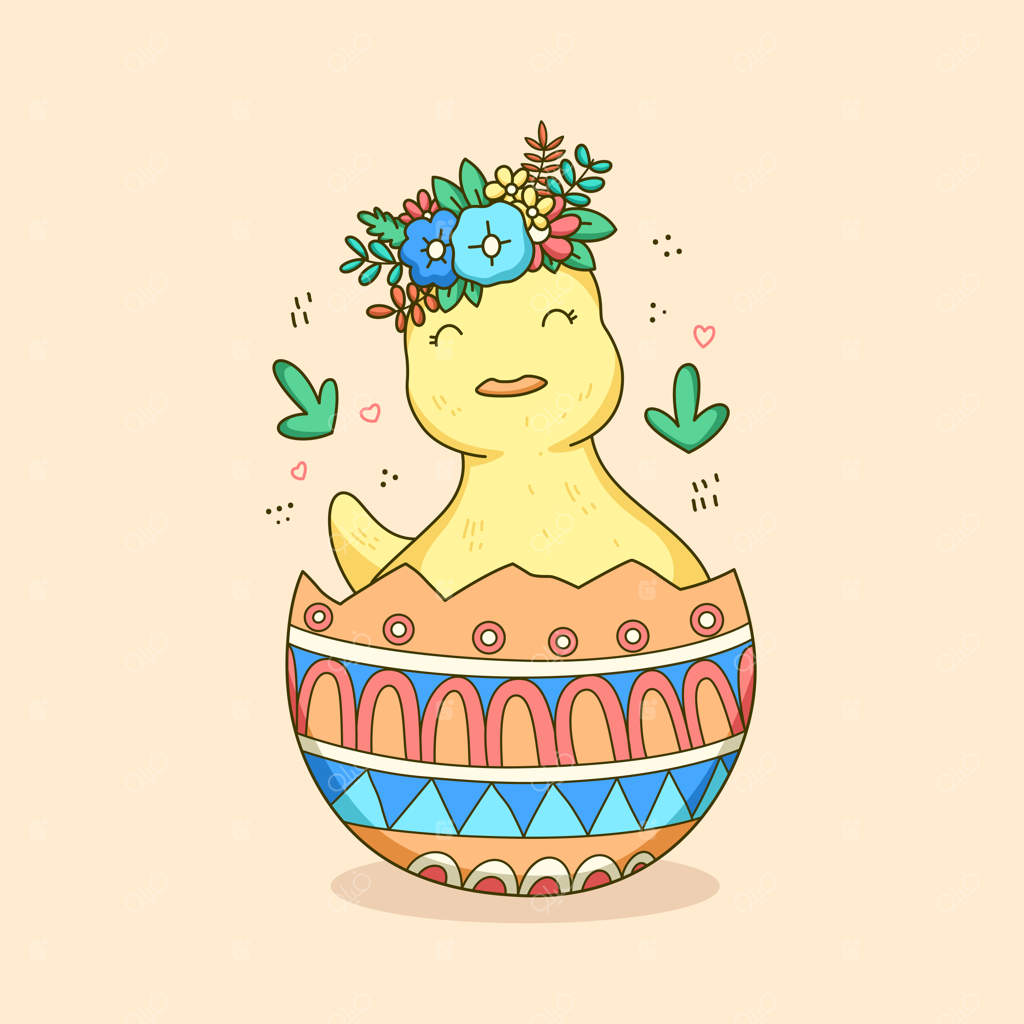 طراحی وکتور جوجه‌ اردک بامزه