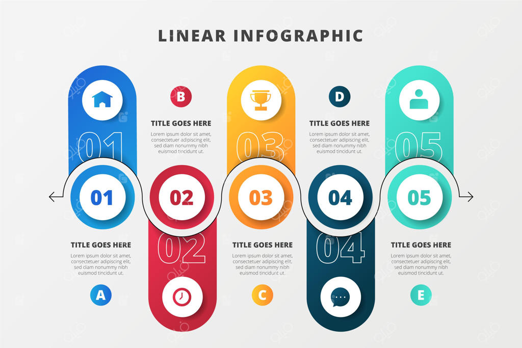 اینفوگرافیک خلاقانه و خطی برای کسب و کار