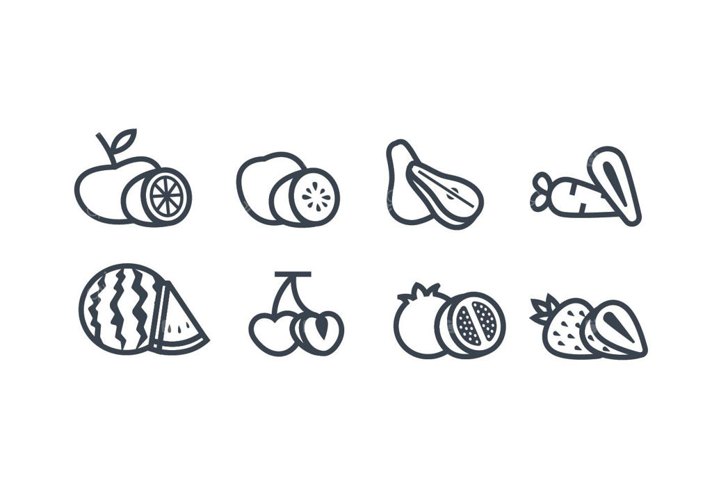 آیکون وکتور میوه‌ها