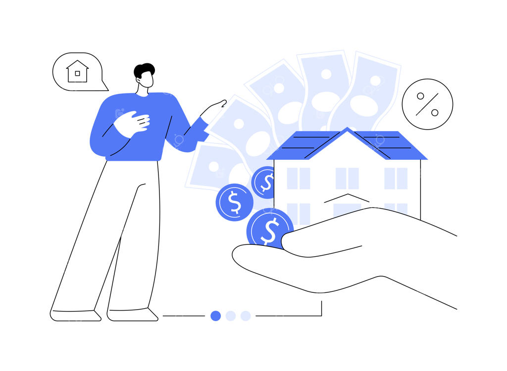 تصویرسازی وکتور مفهوم انتزاعی طرح حمایتی وام مسکن