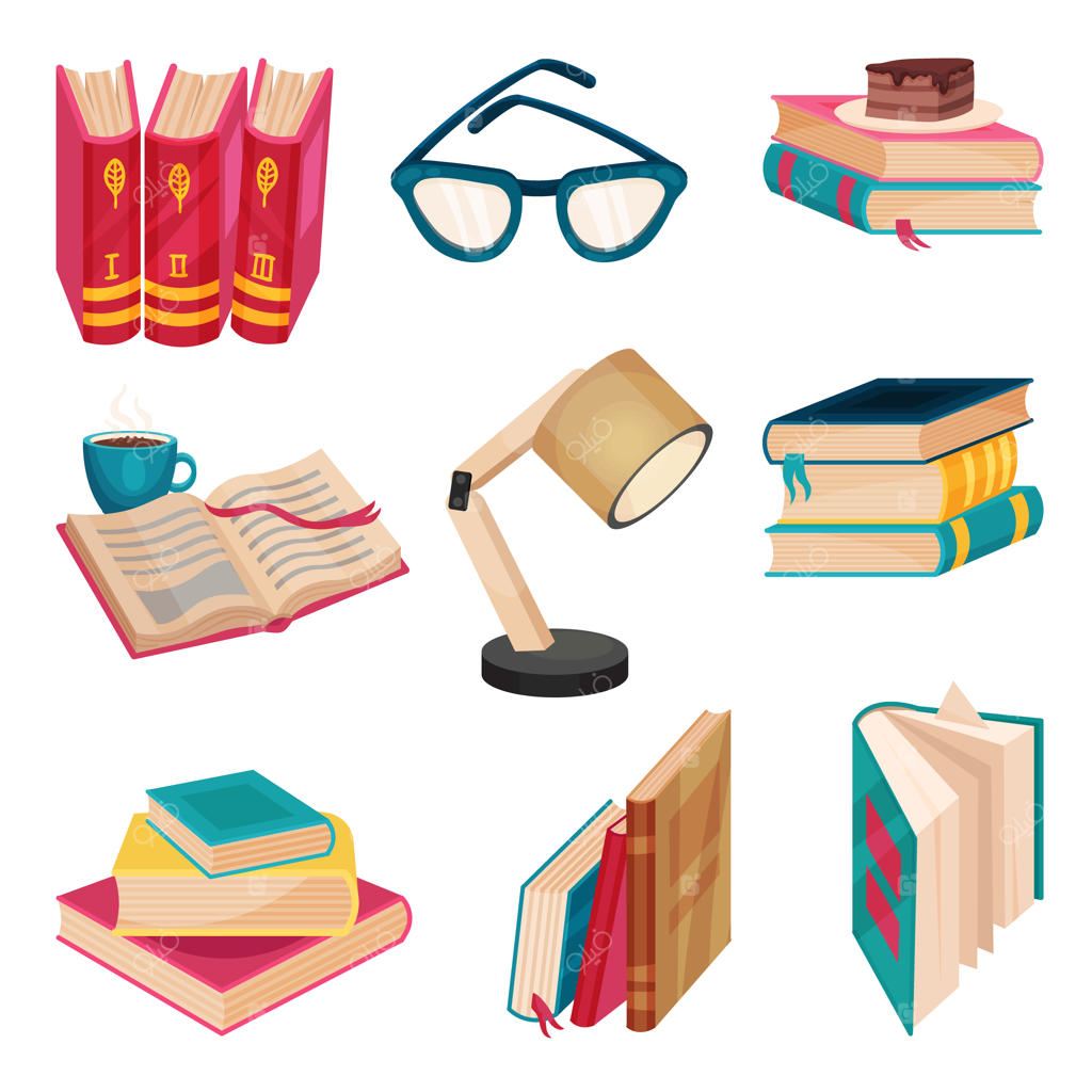 مجموعه‌ای از کتاب‌های مختلف کنار یک فنجان قهوه