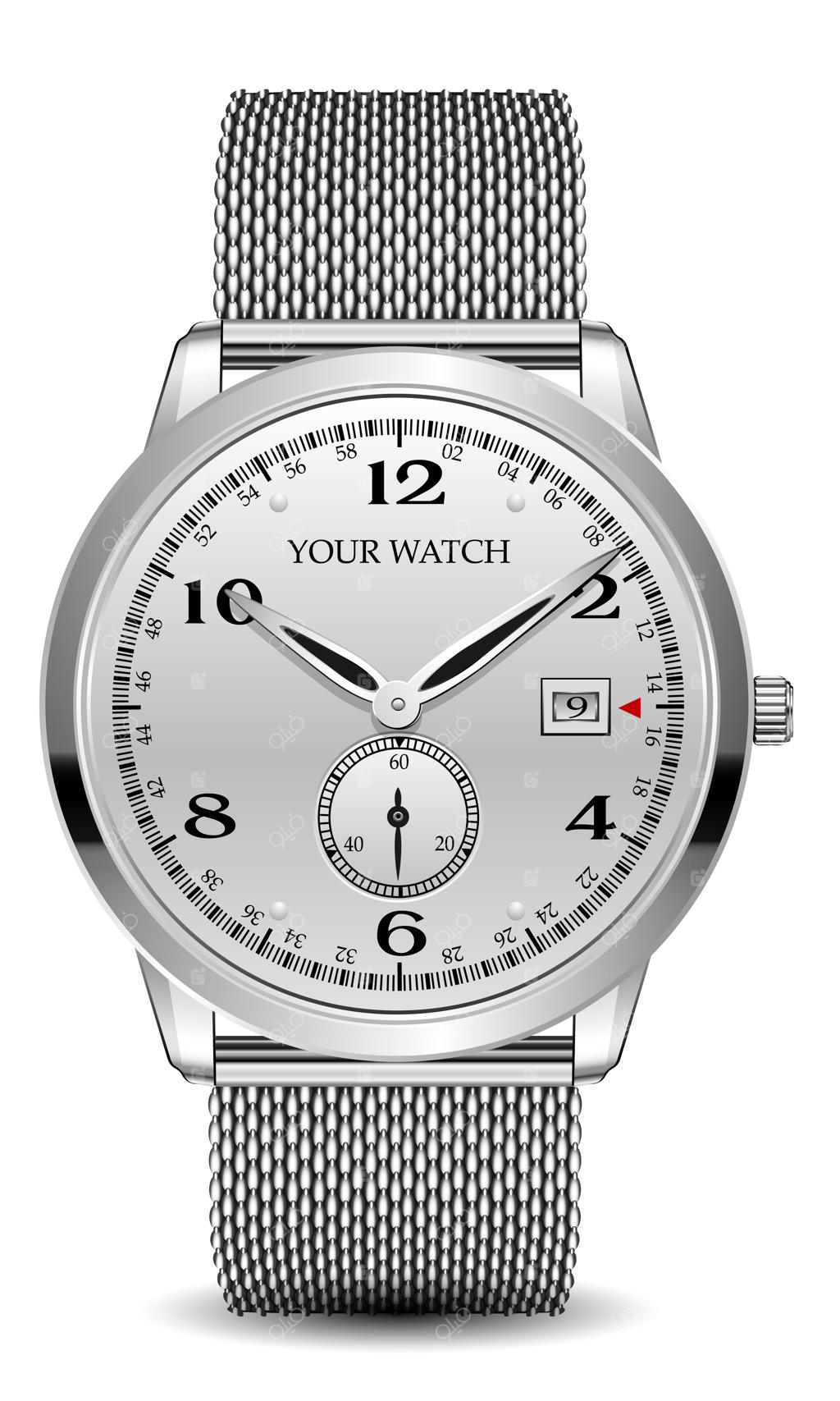 ساعت مچی لوکس استیل ضد زنگ کرنوگراف با طراحی سفید و اعداد سیاه