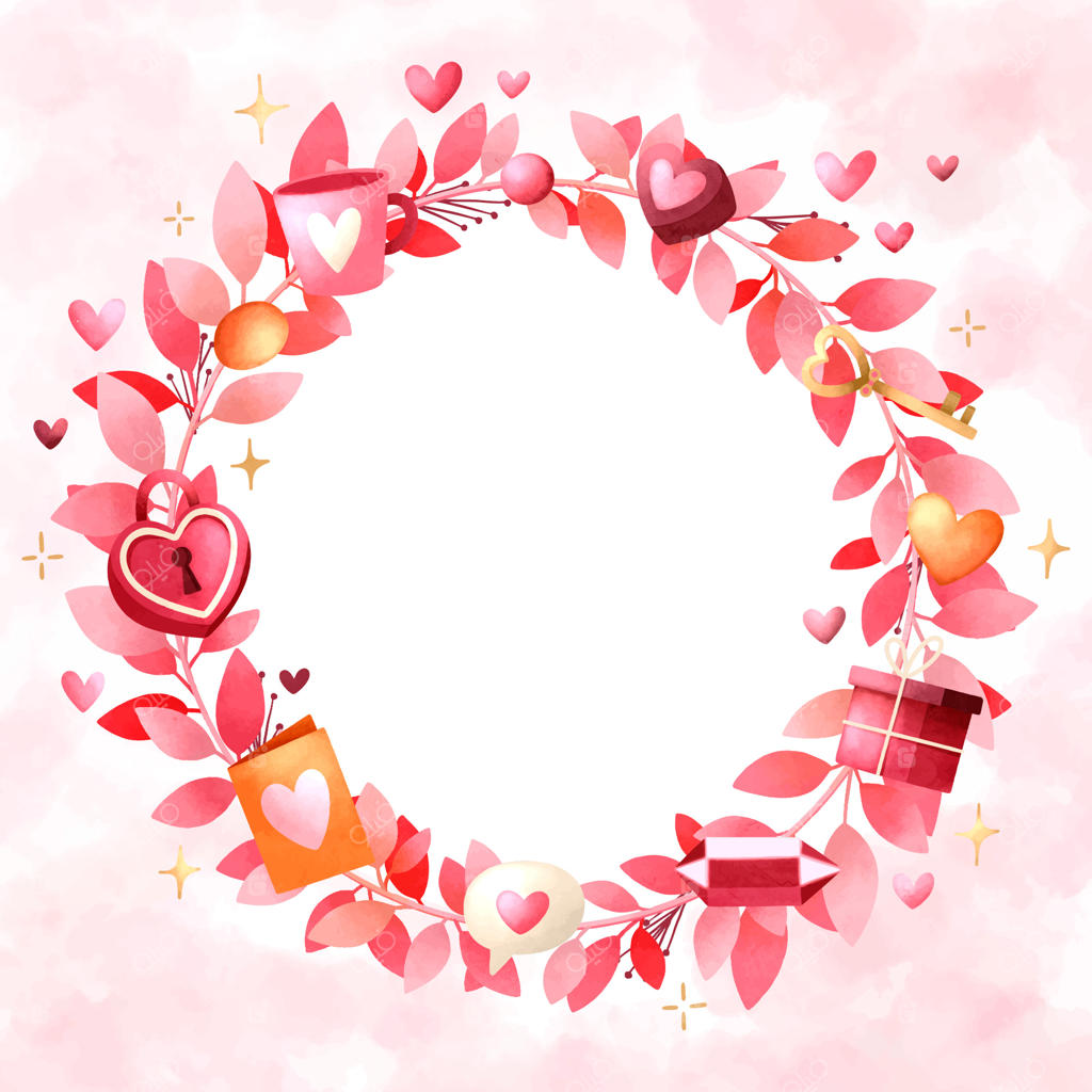 قالب قاب عکس عاشقانه با طرح آبرنگی