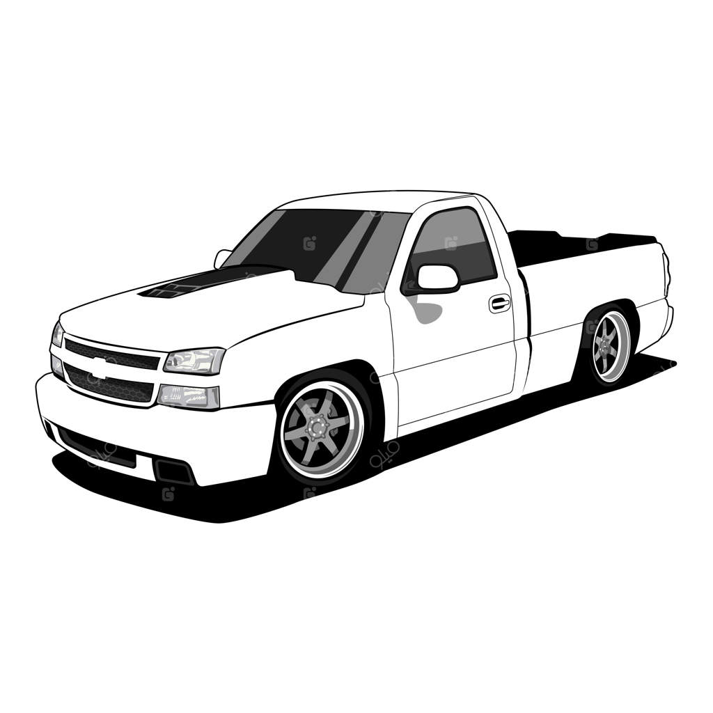 وکتور کامیون سیاه و سفید