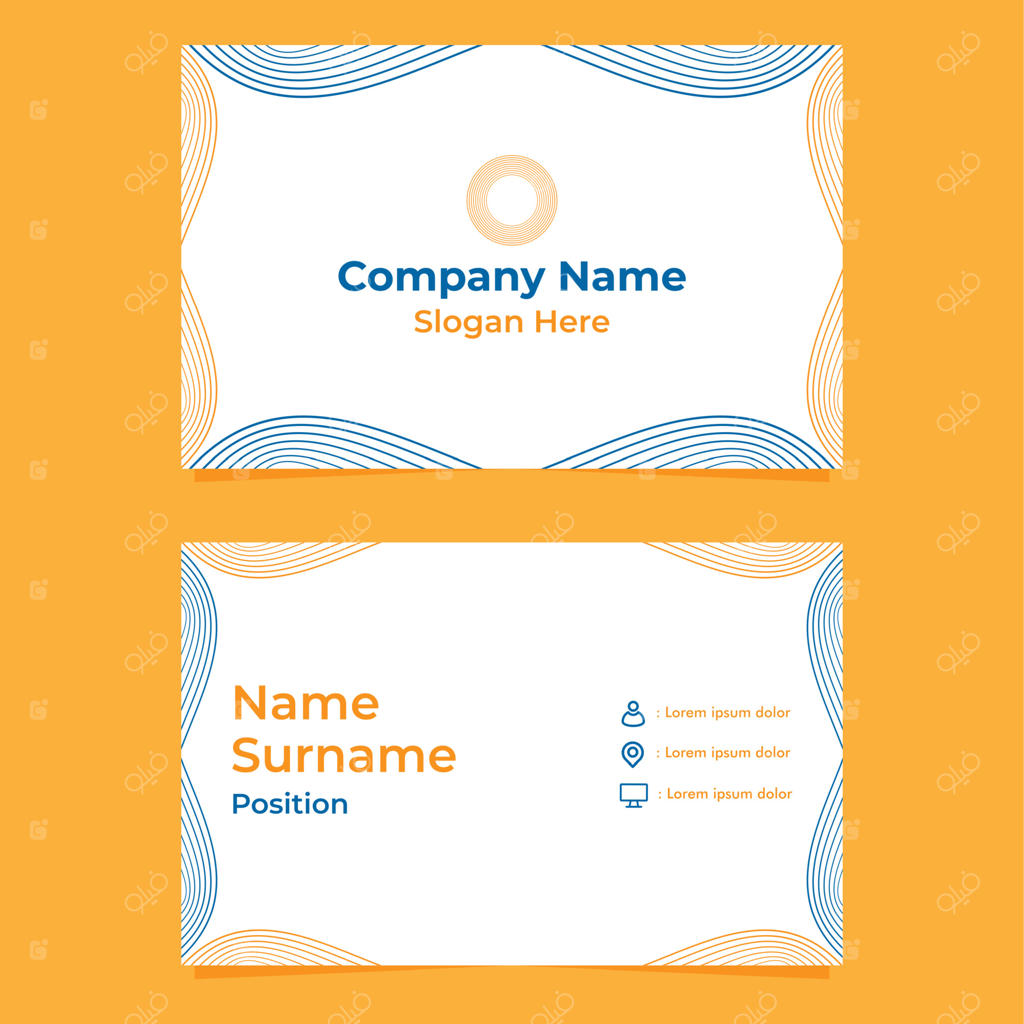 قالب کارت ویزیت دوطرفه با طراحی دستی و انتزاعی