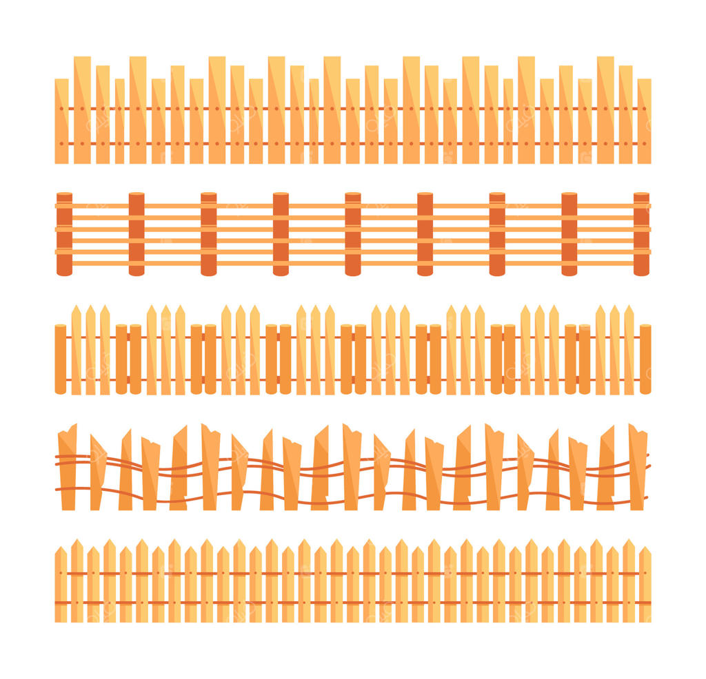 مجموعه حصارهای چوبی برای محافظت از باغ در برابر ورود غیرمجاز