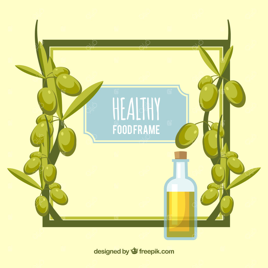 زمینه‌ای با قاب روغن زیتون