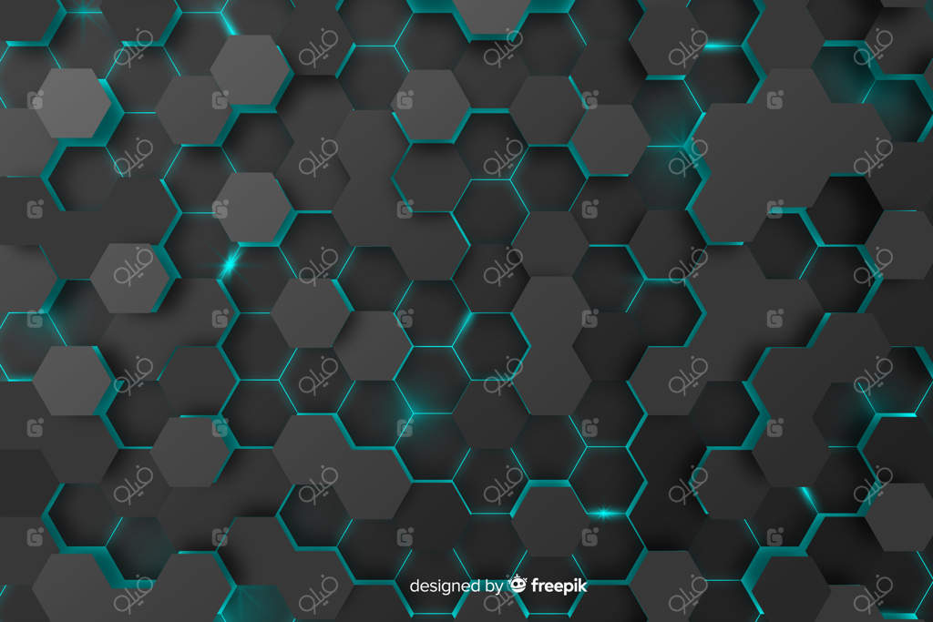 پس‌زمینه‌ی تکنولوژیکی با طرح لانه زنبوری شش‌ضلعی‌ها