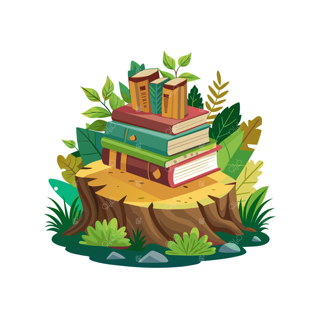 طرح گرافیکی از دسته کتاب‌ها