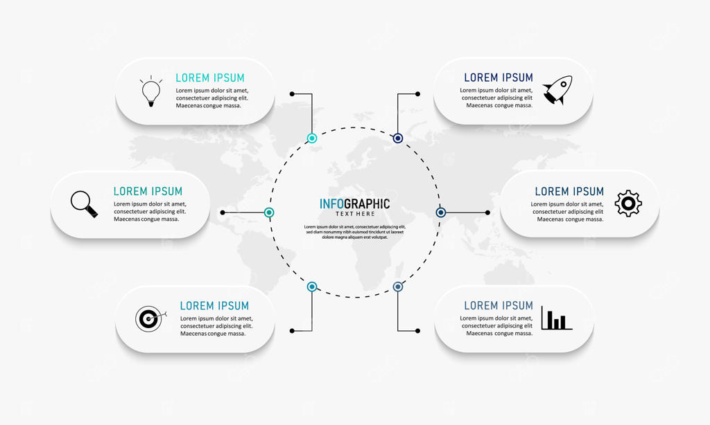قالب اینفوگرافیک مدرن با گزینه‌های شماره‌دار. تصویرسازی مناسب برای طرح گردش کار، نمودار، مراحل کسب‌وکار، بنر و طراحی وب.