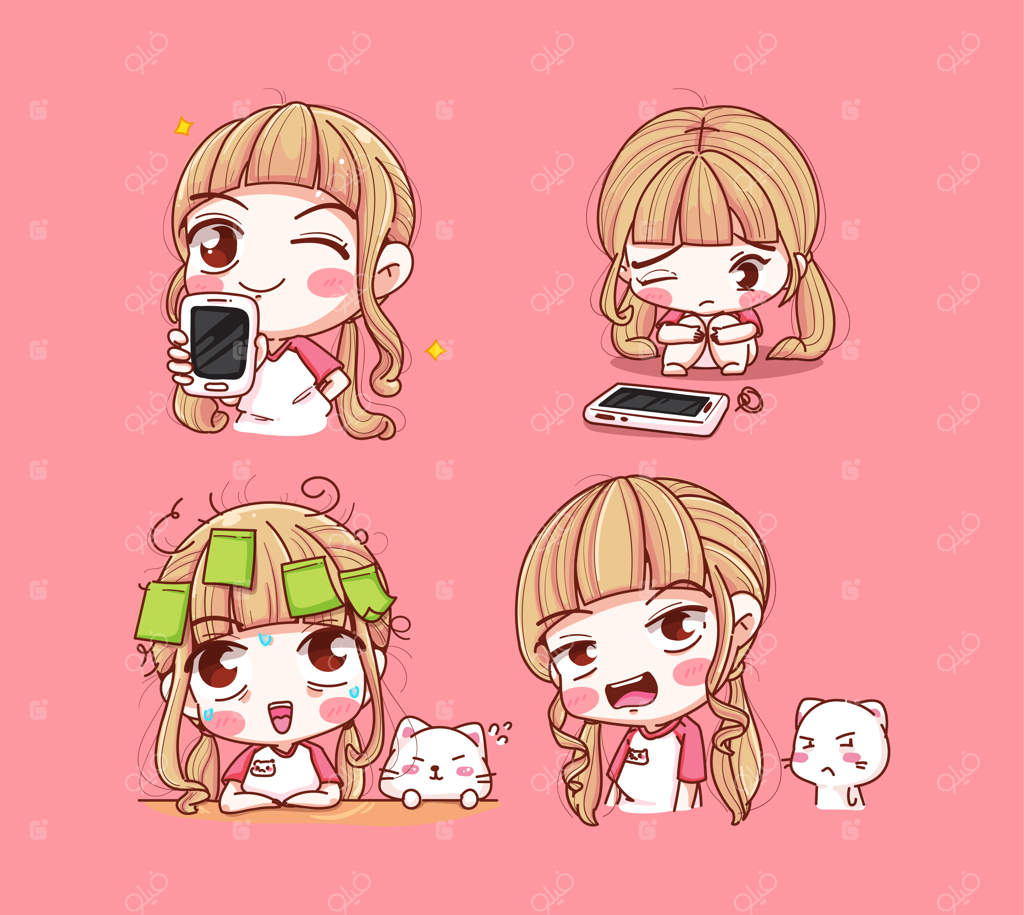 دختر مشغول انتظار برای پاسخ دادن به تلفن بود