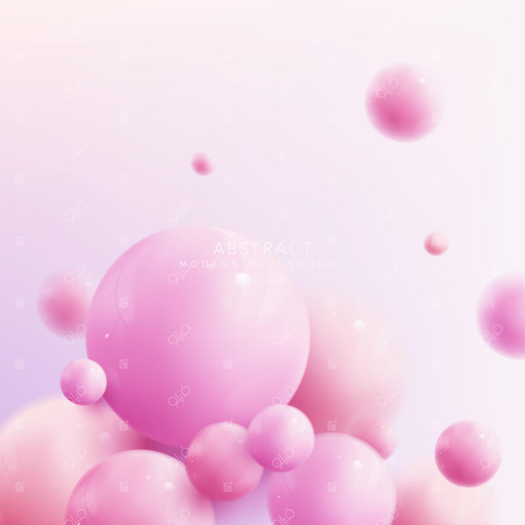 ترکیب انتزاعی توپ‌های سه‌بعدی: کره با افکت تاری.