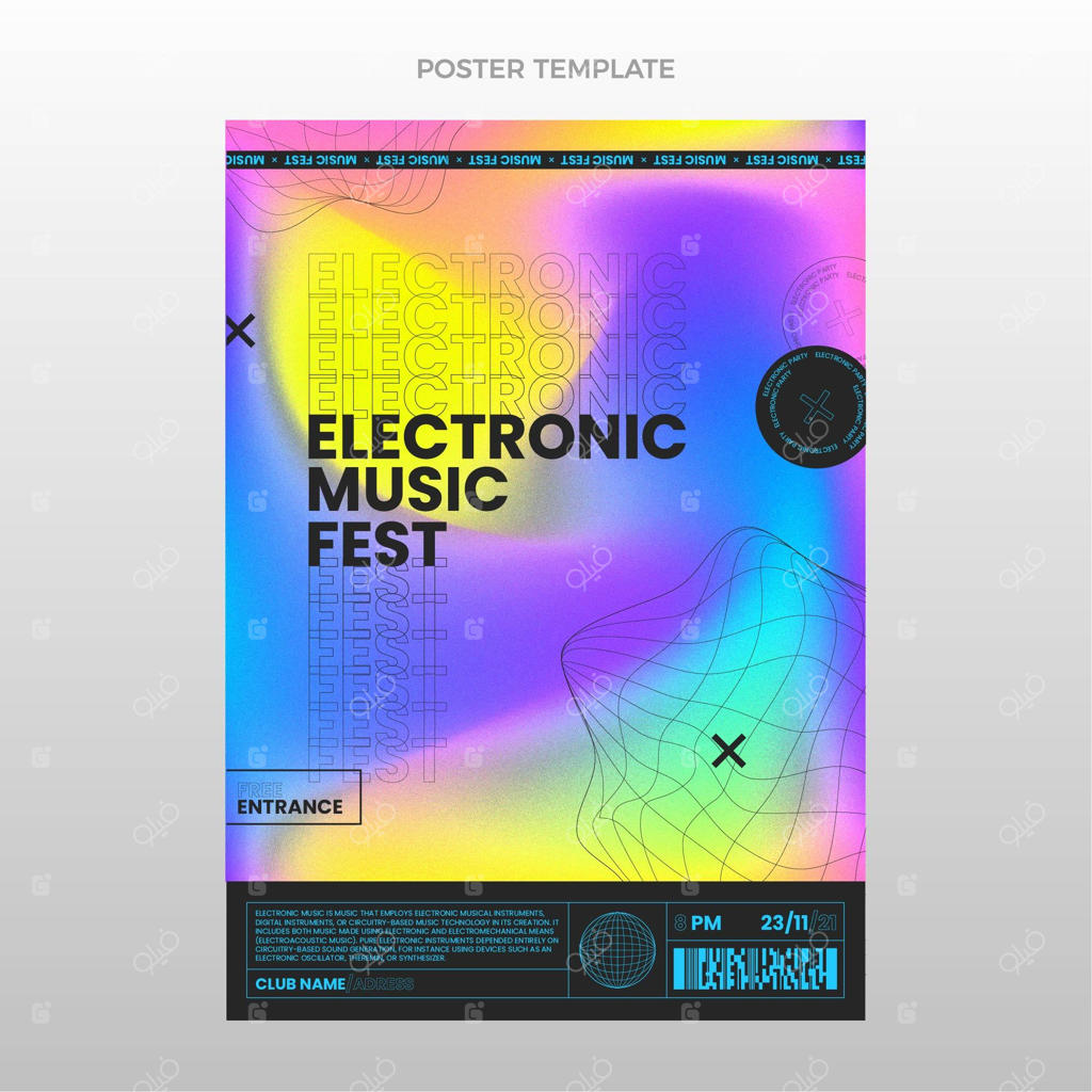 پوستر جشنواره موسیقی بافت گرادیانت