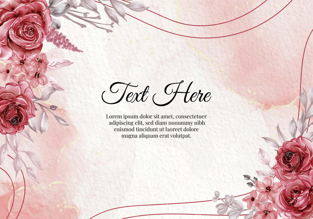 نقاشی آبرنگ گل سرخ