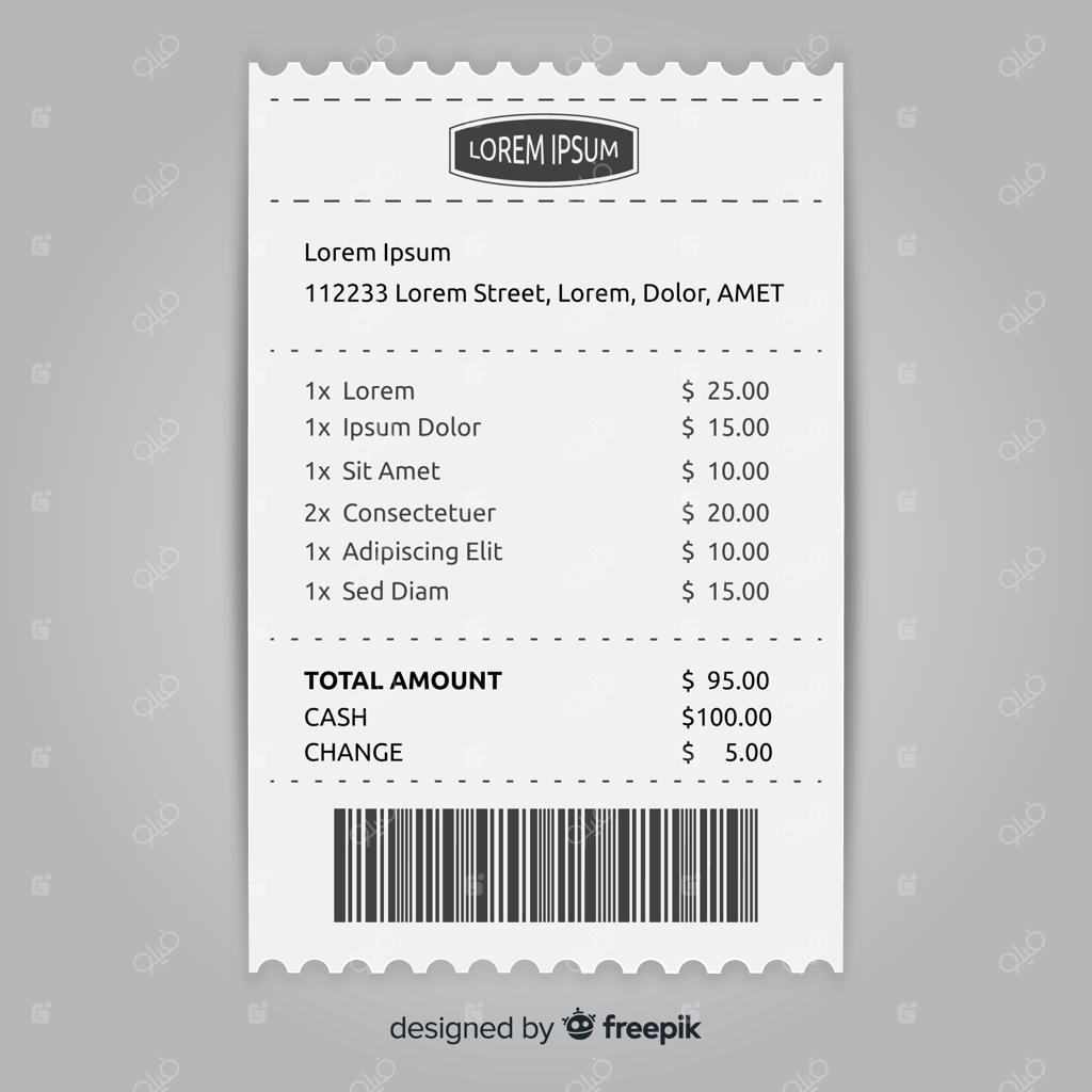 مجموعه قالب‌های رسید با طراحی واقع‌گرایانه