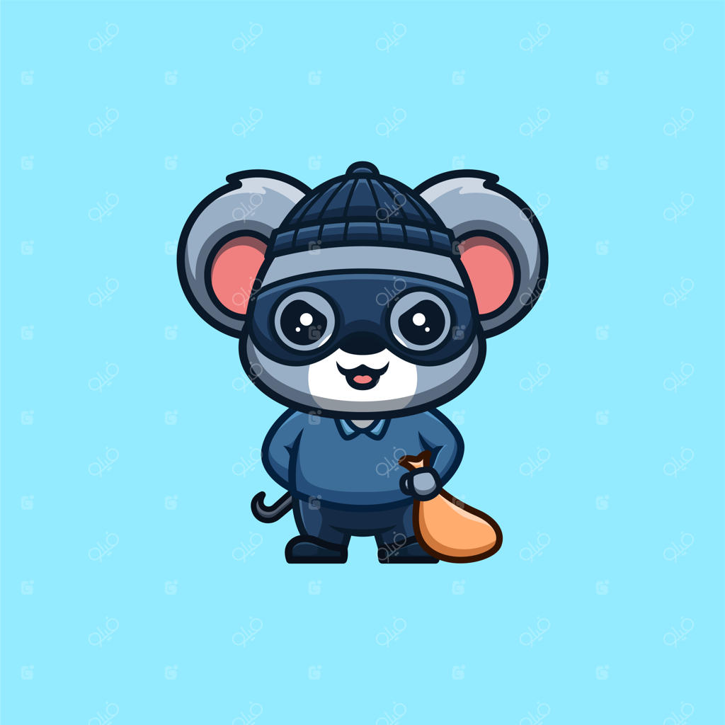 لوگوی کارتونی و خلاقانه و بامزه کوالا سرقتچی