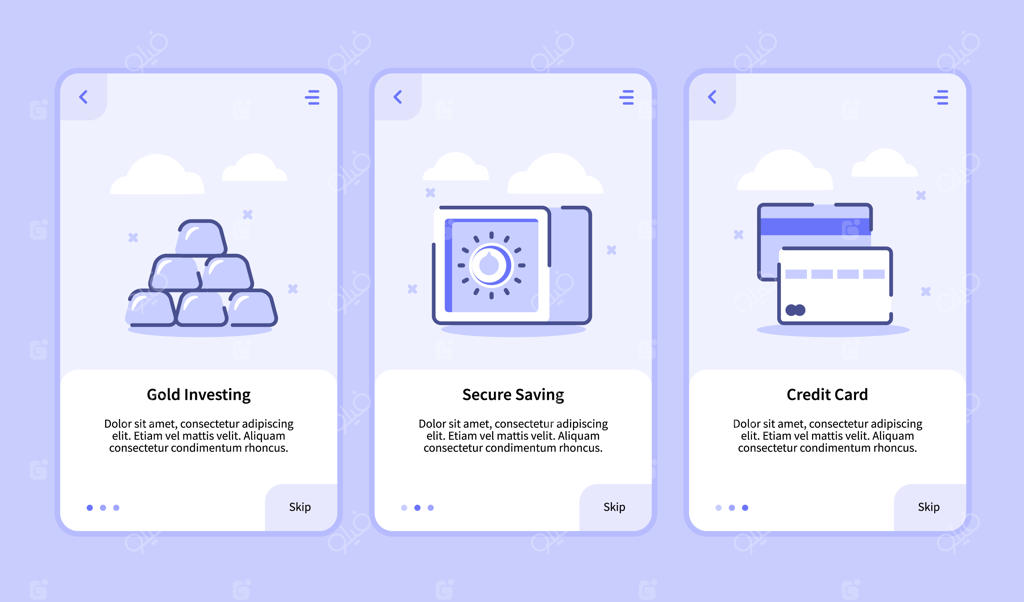 صفحه ورود به اپلیکیشن موبایل: سرمایه‌گذاری در طلا و ذخیره امن با کارت اعتباری