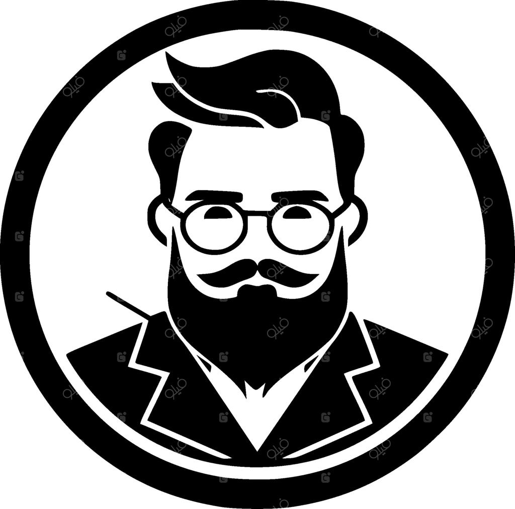 آیکون معلم - تصویر سیاه و سفید - ایزوله